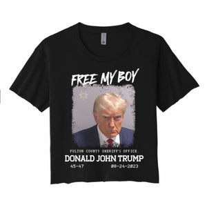 FREE MY BOY | TRUMP MUGSHOT CROP TOP - WAKEUPWITHLINDA