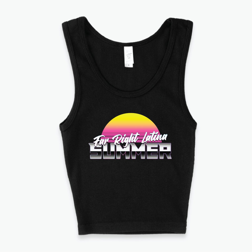 Black ribber crop top far right Latina summer